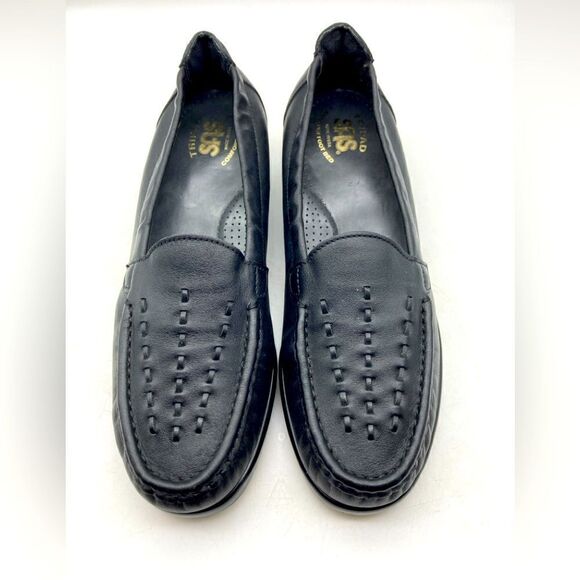 SAS Women’s Weave Black Leather Loafers Size 8M - Picture 1 of 8
